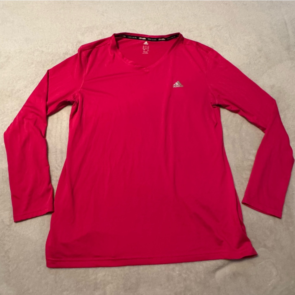 Adidas Climalite Hot Pink V-Neck Shirt